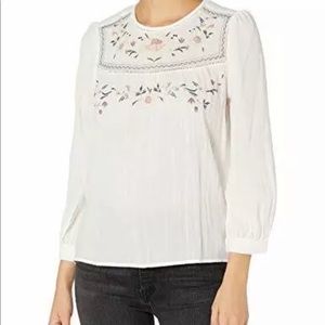 Lucky Brand Floral Embroidered Top